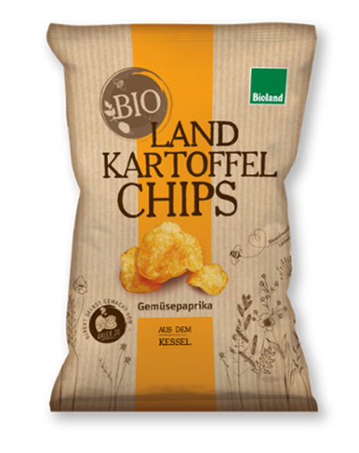 Produktfoto zu Landkartoffelchips Gemüsepaprika 125g