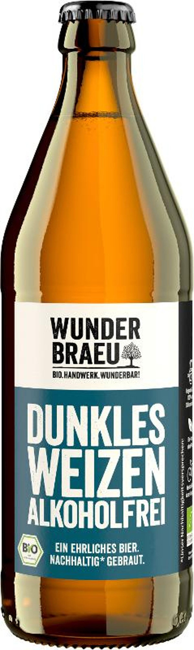 Produktfoto zu Wunderbräu Dunkles Weizen Alkoholfrei 20x0,5l