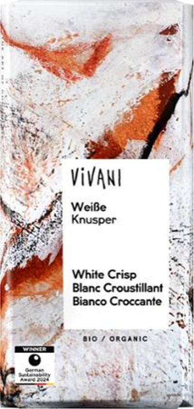 Produktfoto zu Weiße Knusper Schokolade 80g