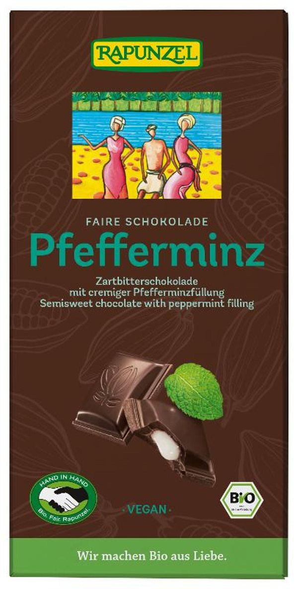 Produktfoto zu Zartbitter Schokolade mit Pfefferminze