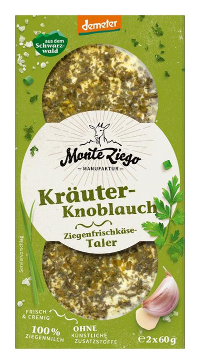 Produktfoto zu Ziegenfrischkäse Taler Kräuter