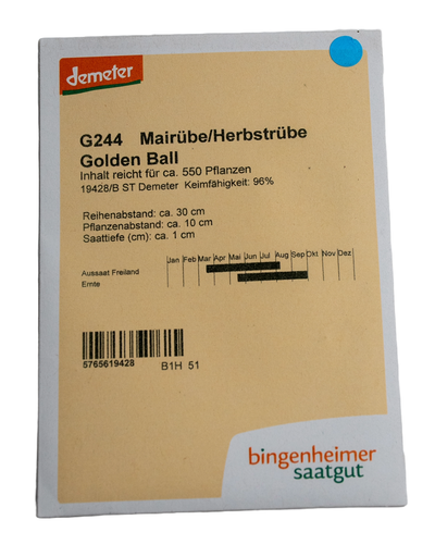 Produktfoto zu Saatgut Mairübchen Golden Ball