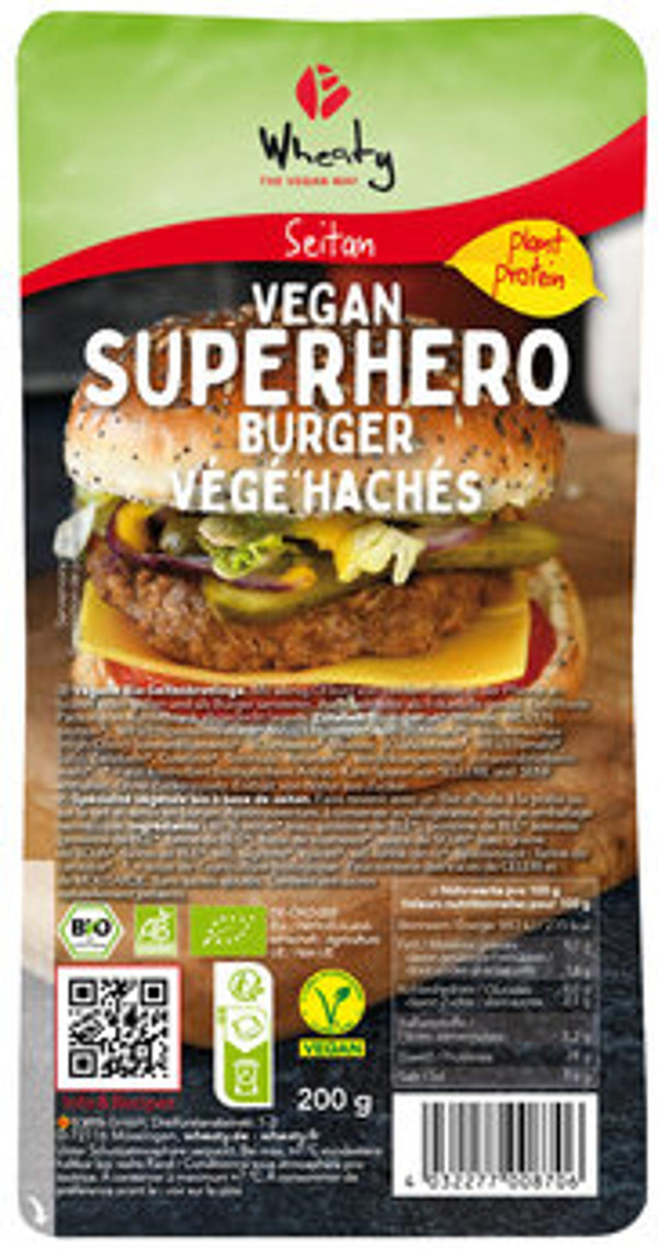 Produktfoto zu Wheaty Veganer Superhero Burger 200g