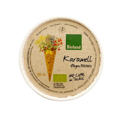 Produktfoto zu Ziegenmilcheis mit Karamell