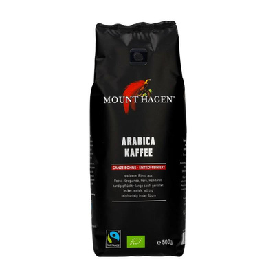 Produktfoto zu Röstkaffee ganze Bohne entkoffeiniert