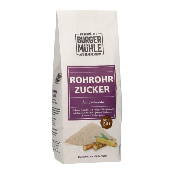 Produktfoto zu Rohrohrzucker Burgermühle 500 g