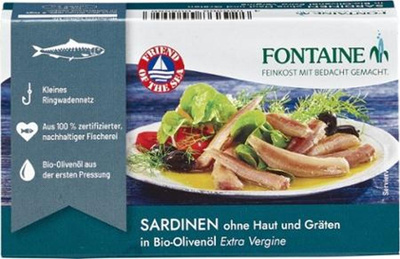 Produktfoto zu Sardinen ohne Haut u. Gräten in Olivenöl