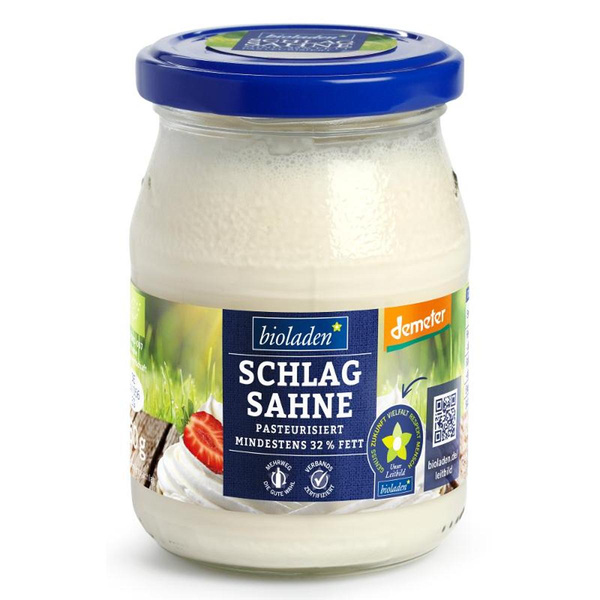 Produktfoto zu Schlagsahne 32%, 250g Glas, Demeter