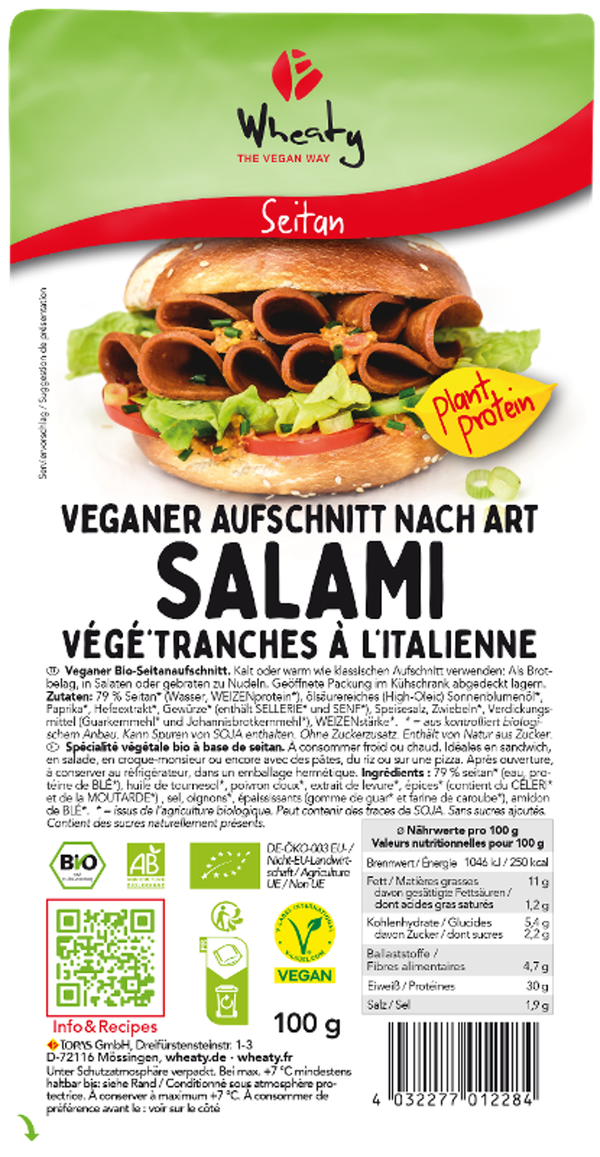 Produktfoto zu Wheaty Salami Aufschnitt 100g