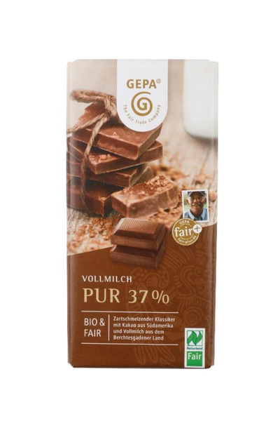 Produktfoto zu 10x100g GEPA Vollmilch pur 37%
