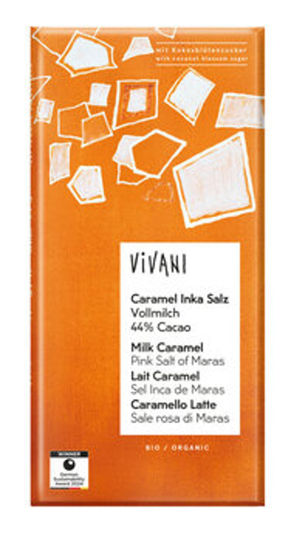 Produktfoto zu Vollmilch Schokolade Caramel Inka Salz 80g