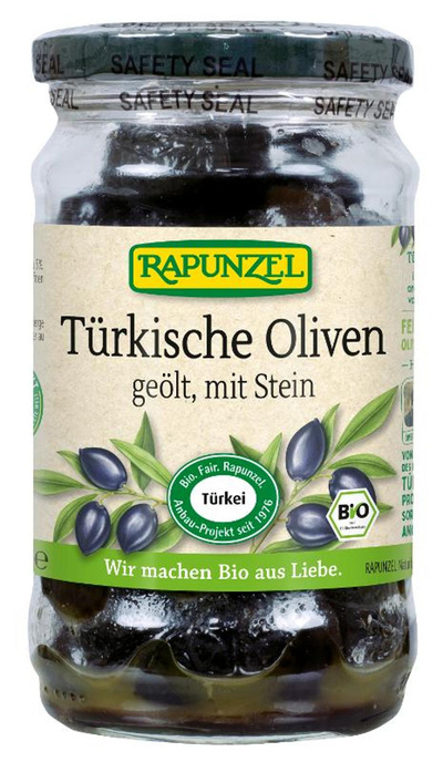 Produktfoto zu Oliven schwarz, mit Stein, Pro