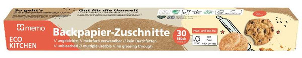 Produktfoto zu Backpapier Zuschnitte Memo 30 Bögen