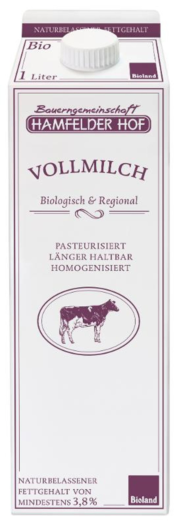 Produktfoto zu Vollmilch 3,8% 1l
