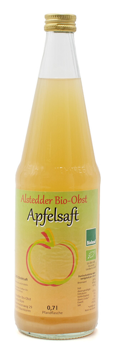 Produktfoto zu Apfelsaft v. Alstedder 0,7l