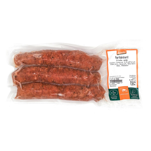 Produktfoto zu Bratwurst Paprika Rind 3er. ca.320g Tiefkühl