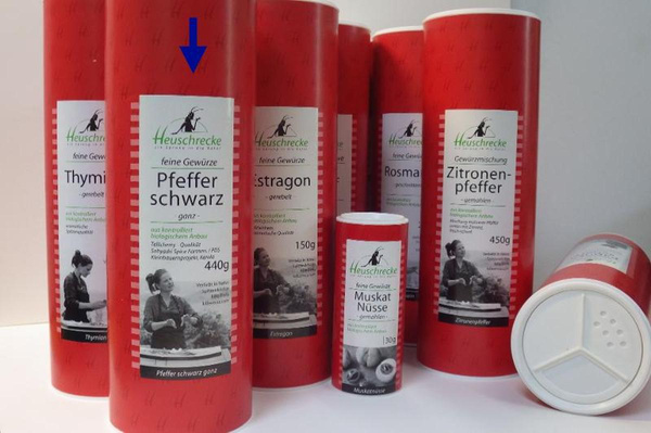 Produktfoto zu Pfeffer schwarz ganz in der Dose 440g