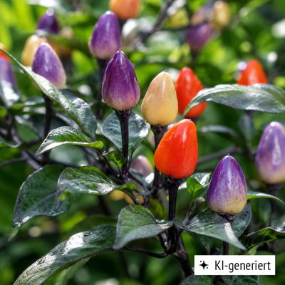 Produktfoto zu kleine Früchte Pflanze Peperoni, Lila Luzi